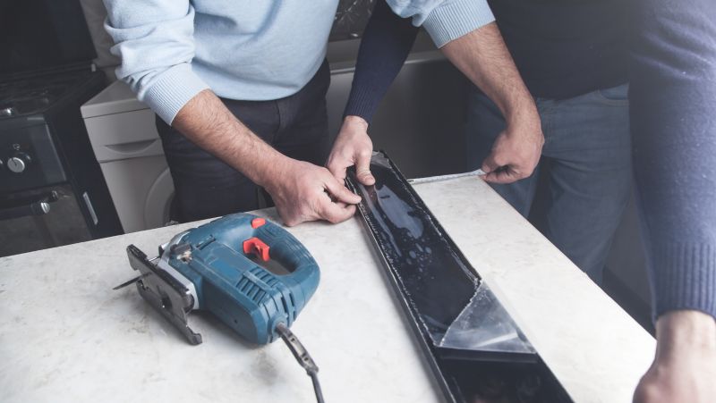 Poured Countertop Installation detail