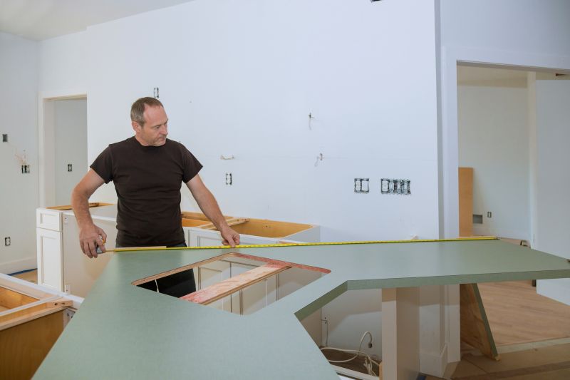 Poured Countertop Installation detail